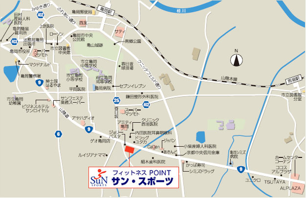 フィットネスＰＯＩＮＴサンスポーツ　周辺地図